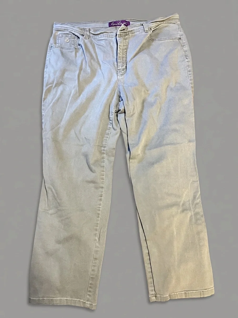 Gloria Vanderbilt Olive Green Straight-Leg Pants